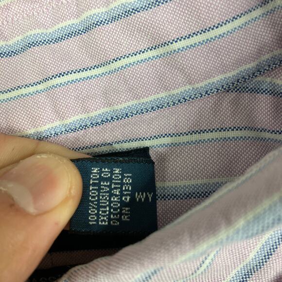 Ralph Lauren Dress Shirt Mens XXL Pink Striped Long Sleeve Button-Down Classic - Picture 4 of 8
